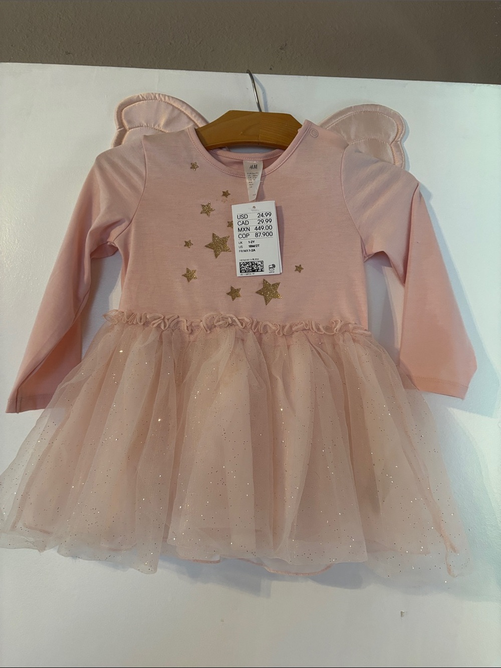 H&M Blush Pink Sparkle Star Tulle Dress